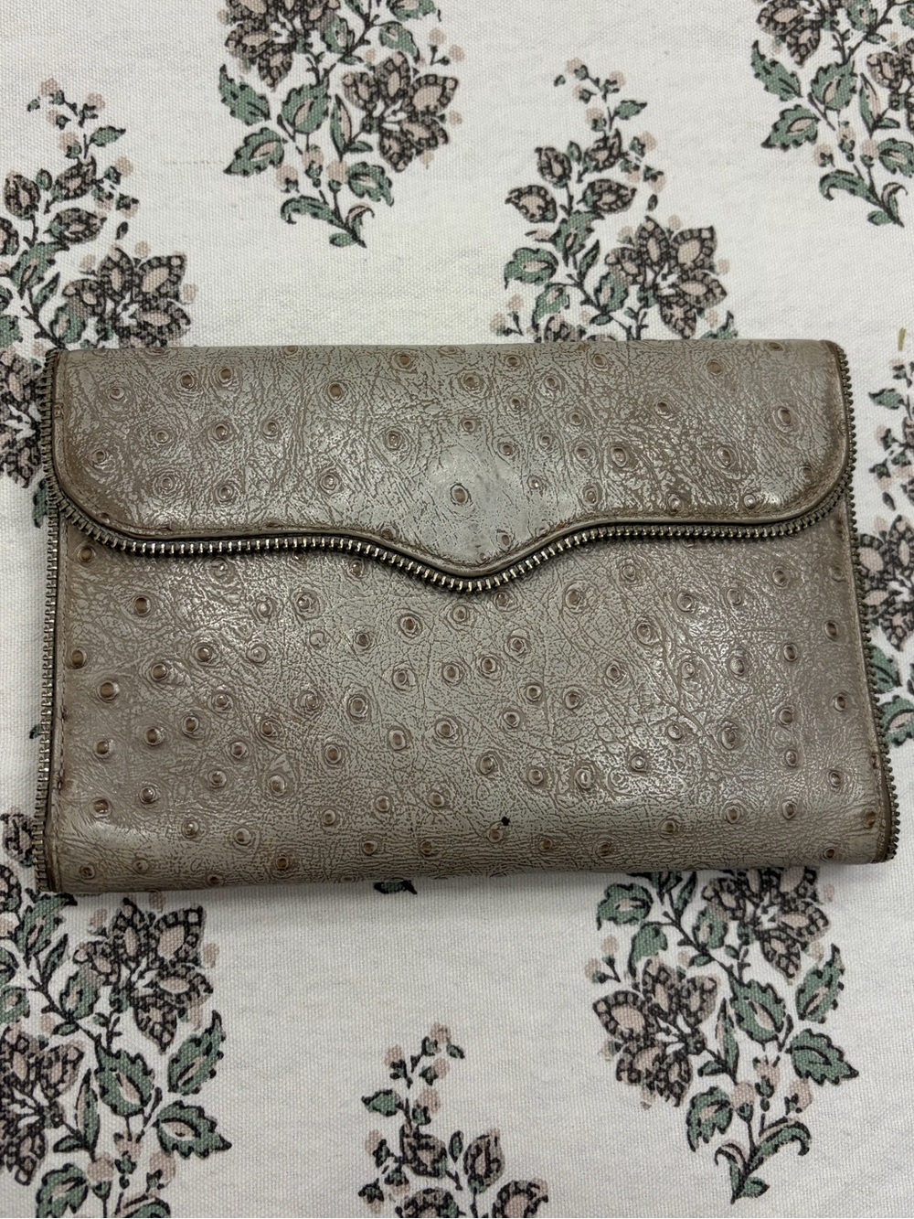 Rebecca Minkoff ostrich embossed leather wallet
